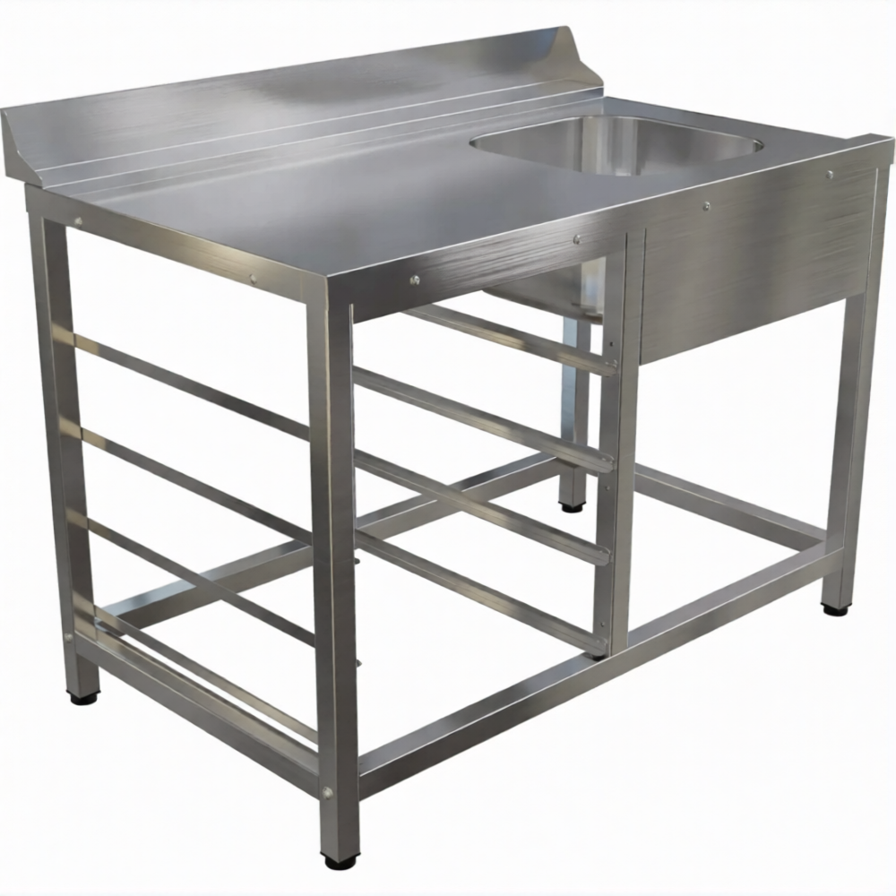 Стол для грязной посуды СВПМВЦН/1-12/7,4-Б с направляющими для кассет