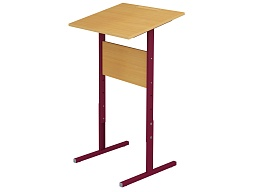 Стол-конторка для работы стоя 2-4 г/р для школьника, наклон 10° СТС1-КР.Б (бук "Бавария", м/к красный, квадратная труба)