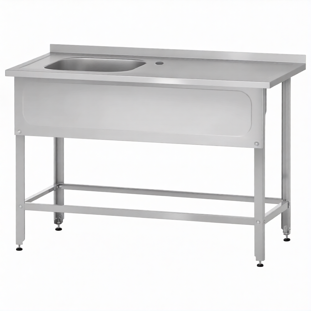 Ванна с рабочей поверх. РПЦн  860х1200х600 левое м/о 500, борт, экран (ножка угловая)