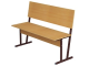 Скамья аудиторная двухместная 6 г/р (бук "Бавария", м/к коричневый, квадратная труба)