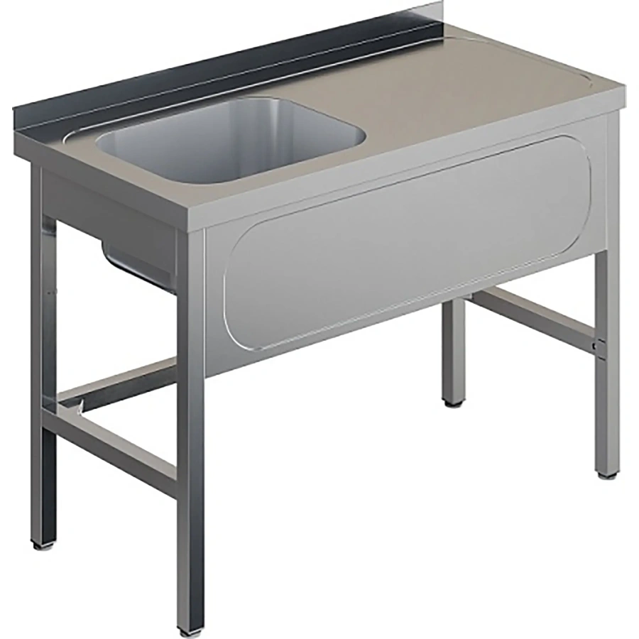 Ванна моечная цельнотянутая с рабочей поверхностью с бортом ВМЦР/1-10/7-БП