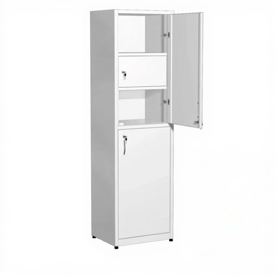Шкаф металлический для медикаментов с сейфом ШдМп-4.1 (белый)