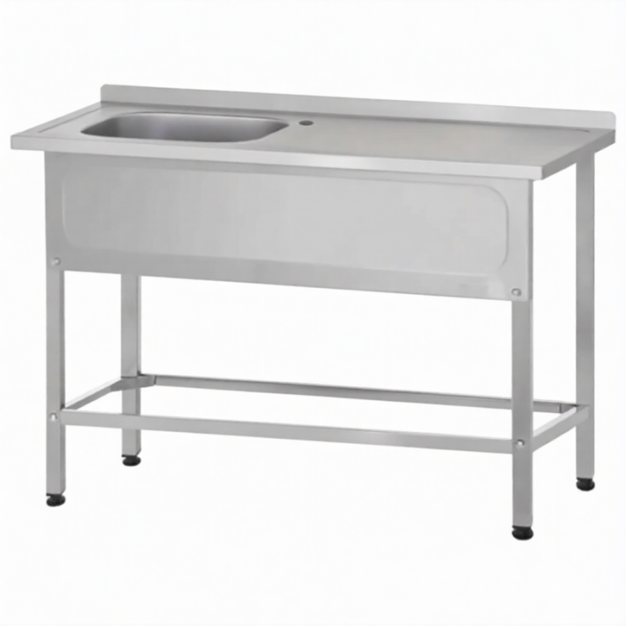 Ванна с рабочей поверхностью РПЦн  860х1000х700 правое м/о, борт, экран (ножка л.)