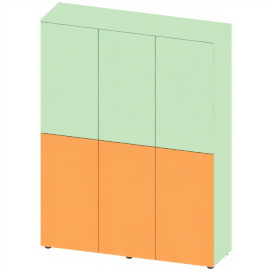 Шкаф детский для одежды двухъярусный на 3 секции МБ-ШК-13