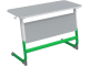 Стол 2-местный школьный 5-7 г/р "Логика" АГРОТЕХ (серый, м/к белый/зеленый)
