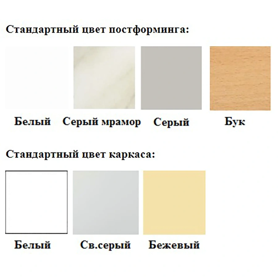 Стол-тумба СЛ-111/2.3 «Стандарт» (корпус металл белый, столешница постформинг серый, каркас белый)