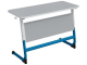 Стол 2-местный школьный 5-7 г/р "Логика" регулируемый (серый, м/к белый/синий)