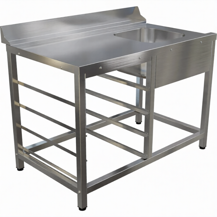 Стол для грязной посуды СВПМВЦН/1-12/7,4-Б с направляющими для кассет
